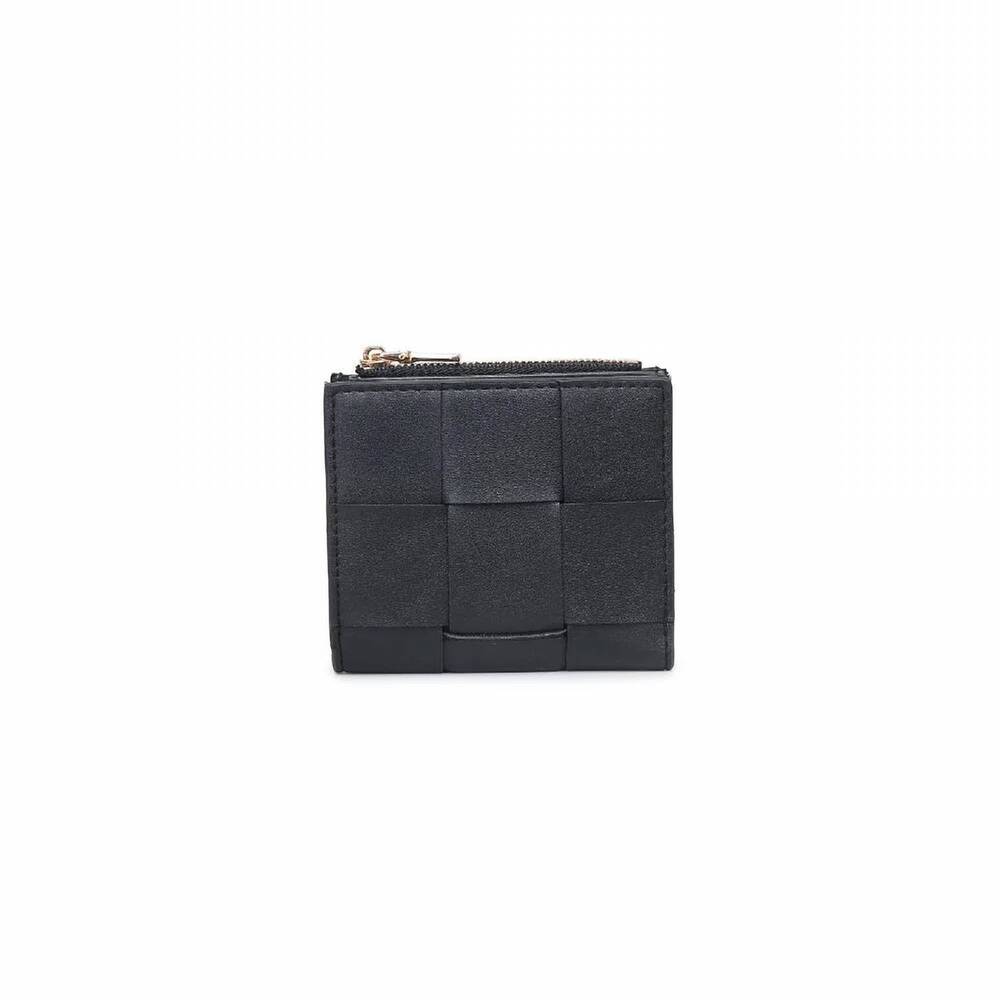 NEW URBAN EXPRESSIONS women's amelie woven vegan leather zip folding wallet in b